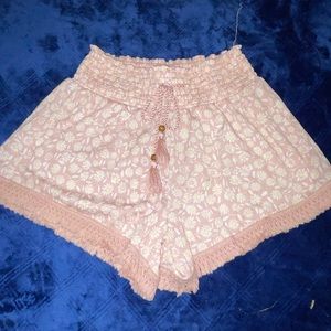 Pink floral shorts